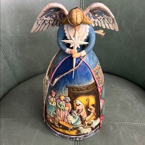 Jim Shores Handcrafted Blue Nativity Angel Figurine